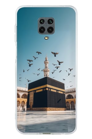 Redmi Note 9 PRO-9S Uyumlu Kabe Umre ve Kuşlar Baskılı Silikon Kılıf