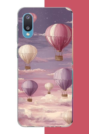 Samsung Galaxy A02 Uyumlu uçan balon Baskılı Silikon Kılıf
