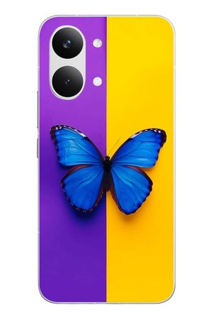 POCO X8 Pro Max Uyumlu Mor Sarı Kelebek Baskılı Silikon Kılıf