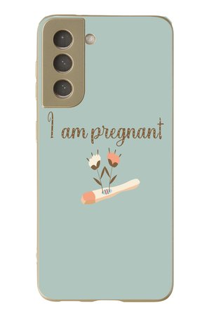 Samsung Galaxy S21 FE Uyumlu I'm Pregnant Baskılı Silikon Kılıf