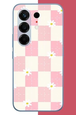 Tecno Camon 50 Pro Uyumlu papatyalı grid Baskılı Silikon Kılıf