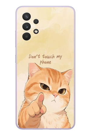 Samsung Galaxy A32 Uyumlu Dont Touch My Phone Baskılı Silikon Kılıf