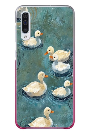 Samsung Galaxy A50 Uyumlu Yüzen Ördekler Baskılı Silikon Kılıf