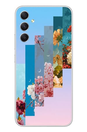 Samsung Galaxy A34 Uyumlu Dik Çiçek Tabloları Baskılı Silikon Kılıf