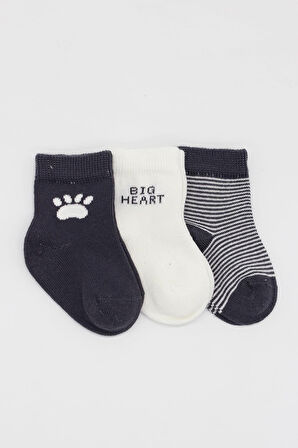 Bistyle 3'Lü Penye Soket Çorap BS10110 Antrasit