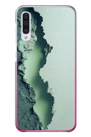 Samsung Galaxy A50 Uyumlu Koyu Yeşil İzler Baskılı Silikon Kılıf