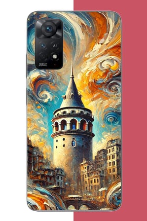 Redmi Note 11E Uyumlu Galata Baskılı Silikon Kılıf