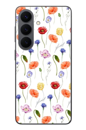 Samsung Galaxy S26 Uyumlu Sade Tek Çiçekler Baskılı Silikon Kılıf