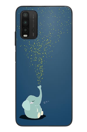 Redmi 9T Uyumlu Uyuyan Fil Baskılı Silikon Kılıf