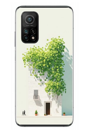 Xiaomi Mi 10 T Uyumlu Sarmaşıklı Ev Baskılı Silikon Kılıf