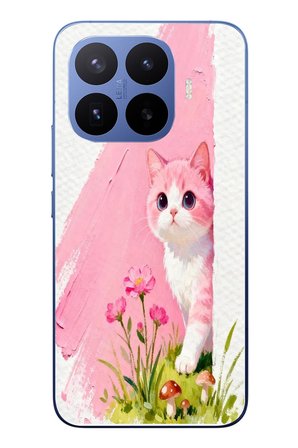 Xiaomi 17T Pro
 Uyumlu Pembeli Kedi Baskılı Silikon Kılıf