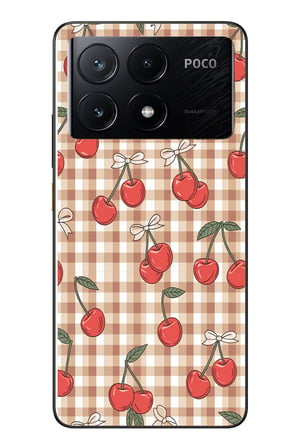 Poco X6 Pro Uyumlu Kurdeleli Kiraz Baskılı Silikon Kılıf