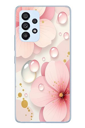 Samsung Galaxy A53 Uyumlu Damlalı Çiçekler Baskılı Silikon Kılıf