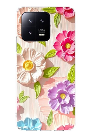 Xiaomi Mi 13 Uyumlu Renkli Çiçek Bahçesi Baskılı Silikon Kılıf