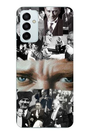 Samsung Galaxy M14 Uyumlu Atatürk Renkli Kolaj Gözler Baskılı Silikon Kılıf
