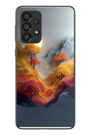 Samsung Galaxy A33 Uyumlu Renk Dalgalı Manzara Baskılı Silikon Kılıf