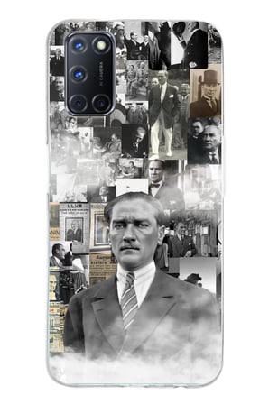 OPPO A52-A72-92 Uyumlu Mustafa Kemal Atatürk Kolaj Baskılı Silikon Kılıf