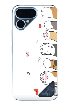Tecno Pova Curve 2 Uyumlu Kedi Harekatı Patileri Baskılı Silikon Kılıf