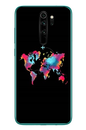 Redmi Note 8 Pro Uyumlu Dünya Renkli Haritası Baskılı Silikon Kılıf