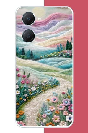 Vivo Y18 Uyumlu çiçekli plato Baskılı Silikon Kılıf