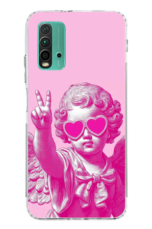 Redmi 9T-POCO M3 Uyumlu Neon Gözlüklü Modern Eros Baskılı Silikon Kılıf