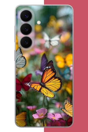 Samsung Galaxy S26 Uyumlu Kelebek Bahçesi Baskılı Silikon Kılıf