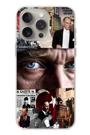 iPhone 15 PRO MAX Uyumlu Atatürk İstiklal Panoraması Baskılı Silikon Kılıf