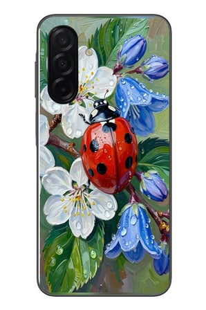 Samsung Galaxy A26 Uyumlu Uğur Böceği Yağlı Boya Baskılı Silikon Kılıf