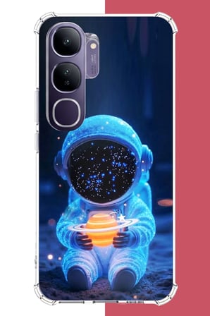 Vivo V40 Lite Uyumlu Yıldızlı Astronot Baskılı Silikon Kılıf