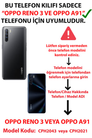 Oppo Reno 3-A91 Uyumlu Renkli Çiçek Bahçesi Baskılı Silikon Kılıf