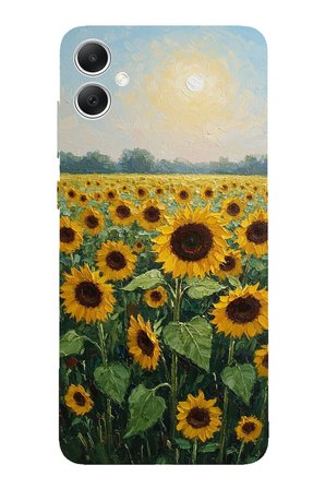 Samsung Galaxy A05 Uyumlu Ay çiçeği sulu boya Baskılı Silikon Kılıf