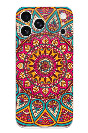 İphone 17 PRO Uyumlu Mandala Baskılı Silikon Kılıf