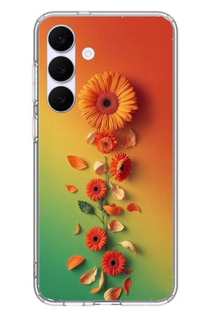 Samsung Galaxy S25 FE Uyumlu Ayçiçeği Bükleleri Baskılı Silikon Kılıf