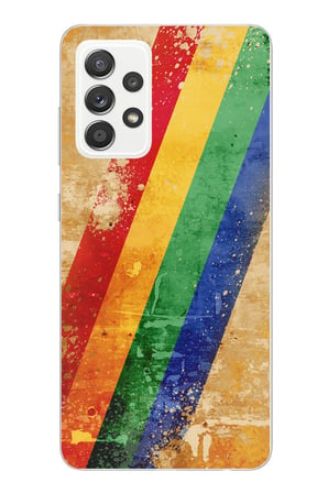 Samsung Galaxy A52 Uyumlu Yan Gökkuşağı Baskılı Silikon Kılıf