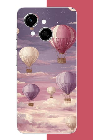 Tecno Spark GO 1 Uyumlu uçan balon Baskılı Silikon Kılıf