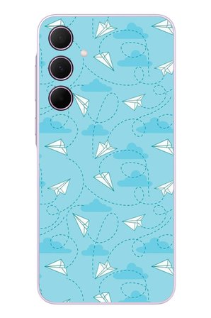 Samsung Galaxy A35 Uyumlu Kağıttan Uçak Baskılı Silikon Kılıf