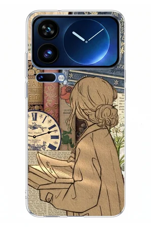 Xiaomi 17 Pro Max Uyumlu Retro Gazete Kadın Tasarımlı Baskılı Silikon Kılıf