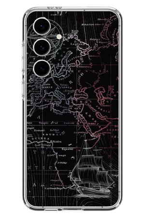 Samsung Galaxy S24 FE Uyumlu Denizci Dünya Haritası Baskılı Silikon Kılıf