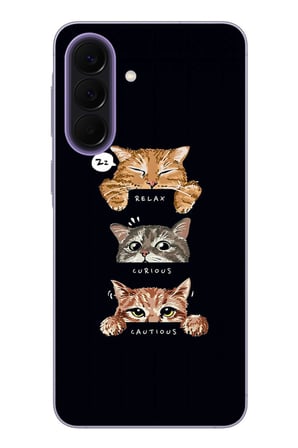 Samsung Galaxy A57 Uyumlu Kedi Halleri Baskılı Silikon Kılıf