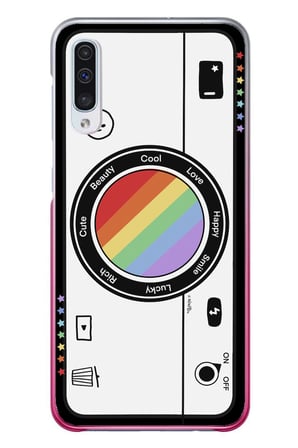 Samsung Galaxy A50 Uyumlu Gökkuşaklı Makine Baskılı Silikon Kılıf