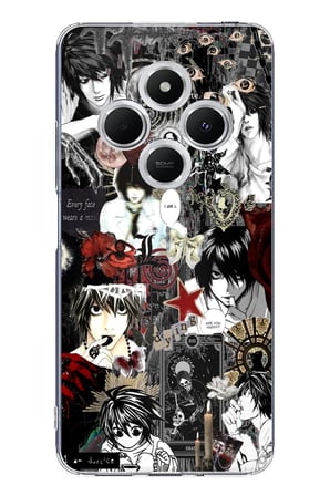 Redmi 14C Uyumlu Death Note Kolaj Tasarımlı Baskılı Silikon Kılıf