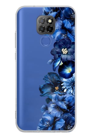 General Mobile GM 20 Uyumlu Royal Blue Şakayık Çiçek Demeti Baskılı Silikon Kılıf