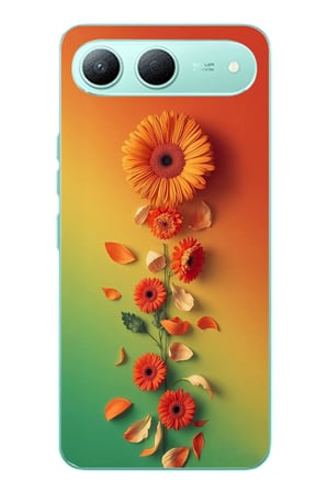 Tecno Spark 40 5G Uyumlu Ayçiçeği Bükleleri Baskılı Silikon Kılıf