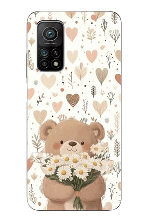 Xiaomi Mi 10T-10T PRO Uyumlu Romantik Sevimli Ayıcık Baskılı Silikon Kılıf
