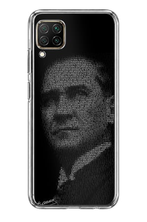 Huawei P40 Lite Uyumlu Gençliğe Hitabe Yazılı Atatürk Silüeti Baskılı Silikon Kılıf