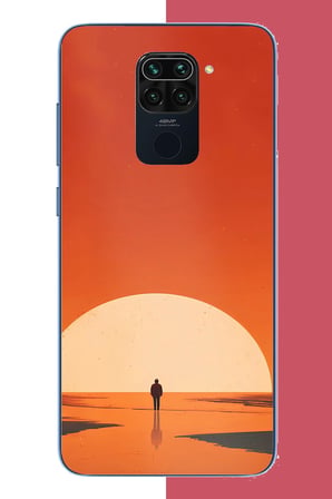 Redmi Note 9 Uyumlu retro güneş batımı Baskılı Silikon Kılıf