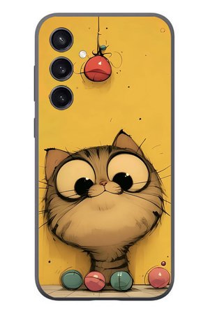 Samsung Galaxy S23 Uyumlu Kedi Çizgisi Baskılı Silikon Kılıf