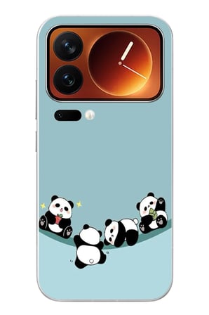 Xiaomi 17 Pro Max Uyumlu Panda Ailesi Baskılı Silikon Kılıf