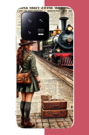 Xiaomi Mi 13 Uyumlu vintage tren Baskılı Silikon Kılıf