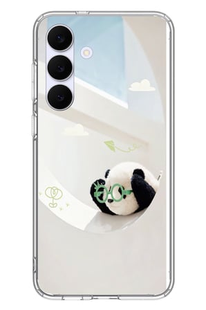 Samsung Galaxy S25 FE Uyumlu Gözlüklü Panda Baskılı Silikon Kılıf